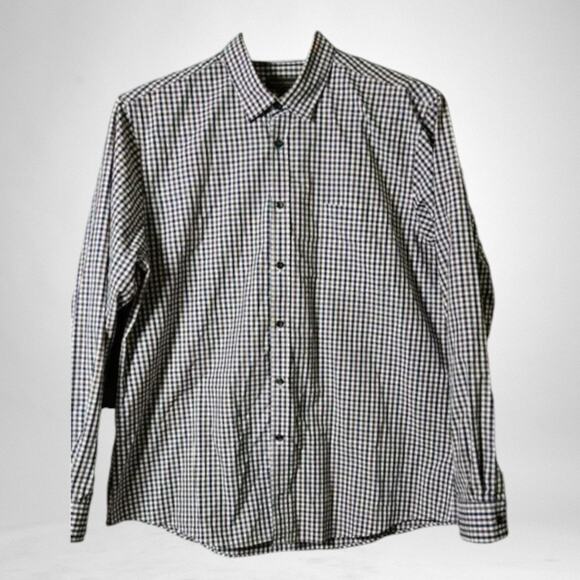 Joseph Abboud XL Shirt Long Sleeve Plaid Button Down Brown Navy Purple - Picture 1 of 9
